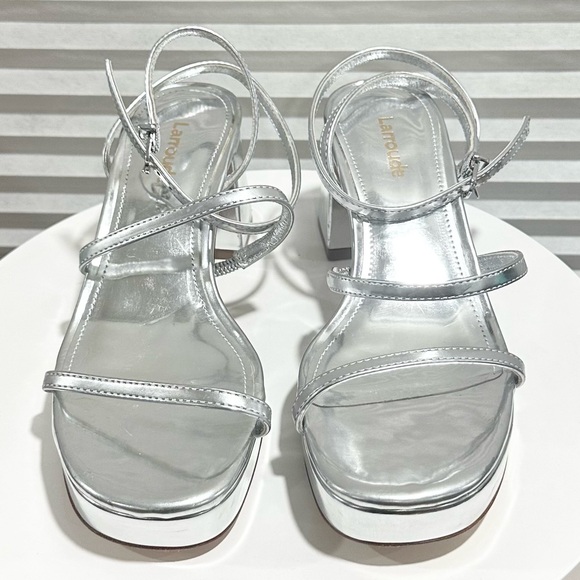 🌹LARROUDE🌹 Gio Sandal In Silver Specchio Size: 5 - Picture 6 of 16